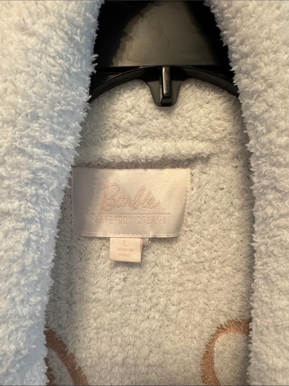 Barefoot dreams Barbie White Plush Shawl-Collar Bath Robe with Belt
